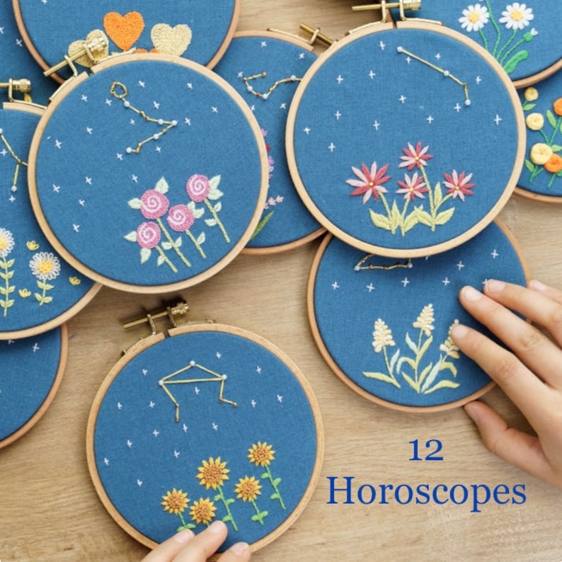 Zodiac Constellation Embroidery Kit for Beginnermodern Etsy