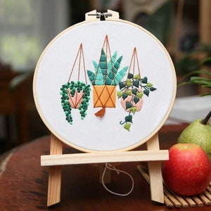 Embroidery Kit For Beginner Modern Crewel Embroidery Kit with Pattern Floral Embroidery Full Kit with Needlepoint Hoop DIY Craft Kit image 7