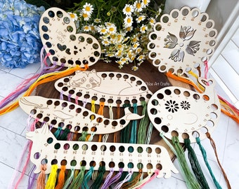 Wooden Thread Holder Spool | Embroidery Floss Organizer| Embroidery Thread Holder |  Floss Bobbins with Organizer Storage | Yarn Holder