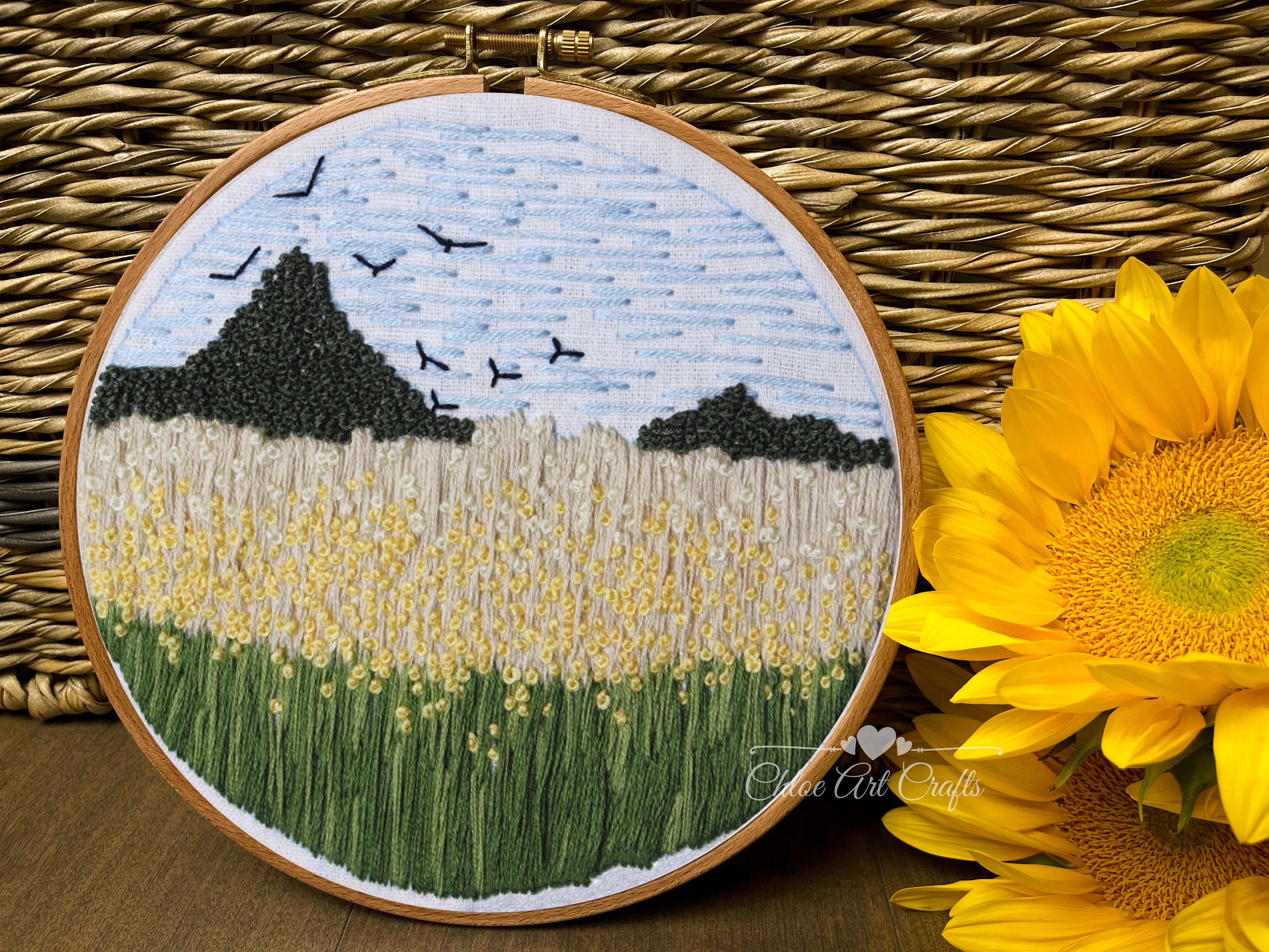 Embroidery Kit For Beginner Modern Flower Embroidery Kit with Pattern