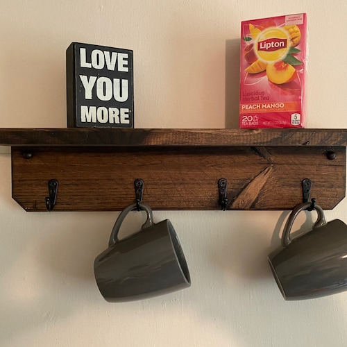 Under Shelf Coffee Mug Rack Etsy