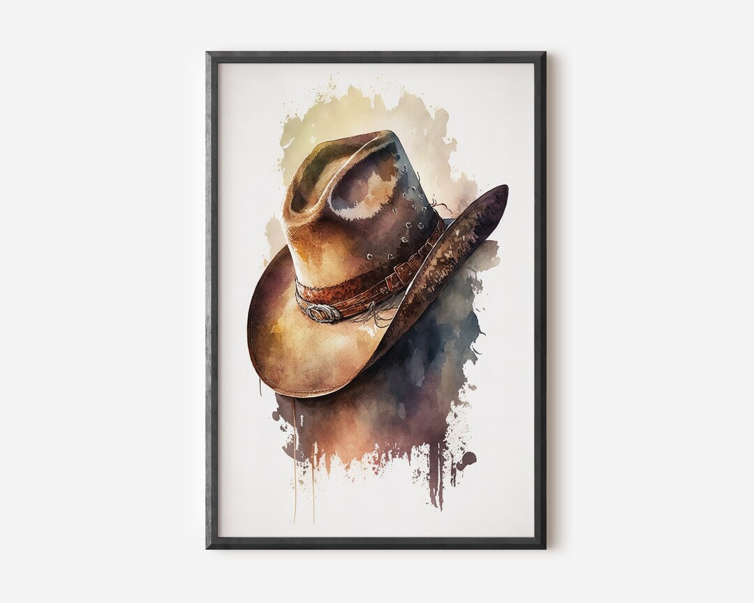 Western Cowboy Hat Poster Country Art Cowboy Hat Wall Art - Etsy