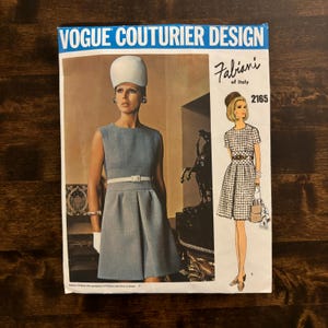 Vogue Couturier Design 2165 | Complete / Cut | Size 14, Bust 36&quot; | 1969 Misses&#39; One-Piece Dress | Vintage Vogue Sewing Pattern | Collectible