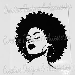 Afro Love Decal, Black Woman Vinyl Decal, Afro Decal, Vinyl Decal for Mugs and Tumblers