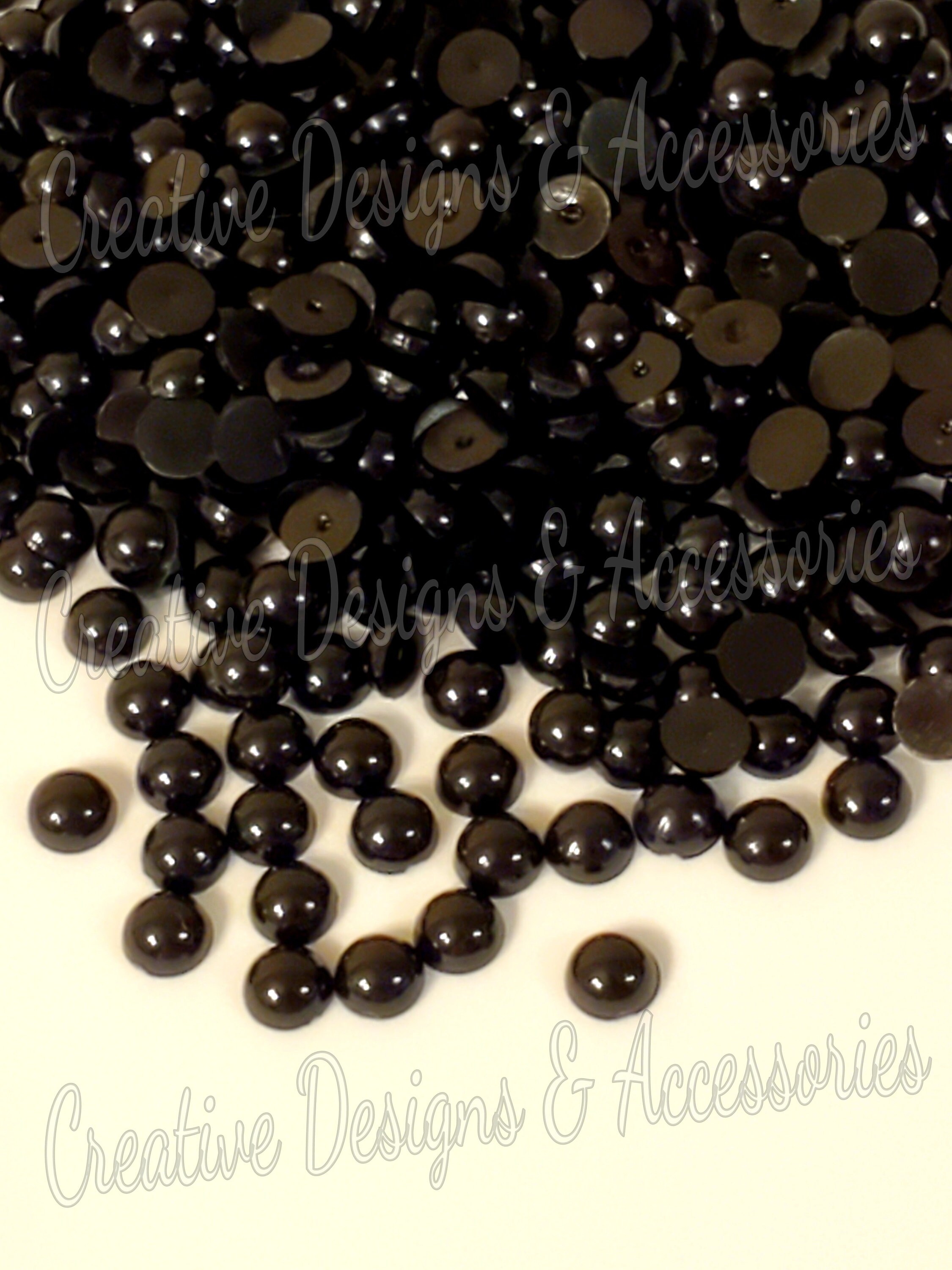 Niziky 1500PCS Flat Back Half Round Pearls, 4mm White AB Half