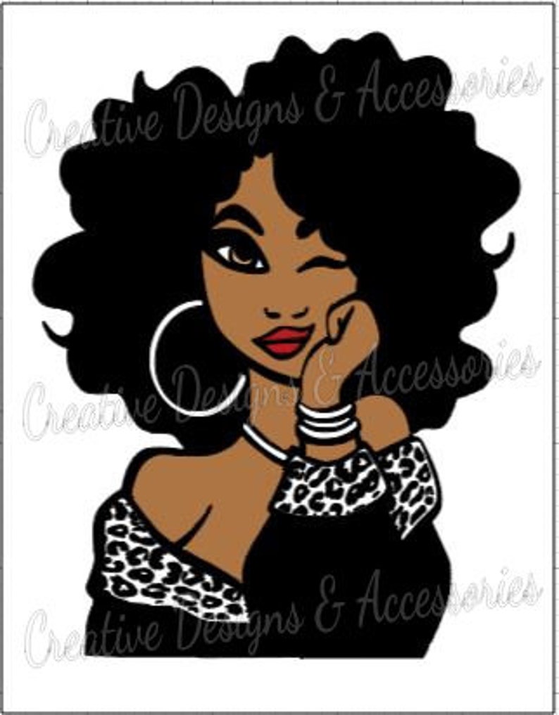 Leopard Print Afro Lady Decal, Afro Decal, Leopard Print Vinyl Decal, Leopard Print Mug Sticker, Leopard Print Tumbler Decal, Vinyl Decal White