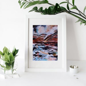 Original Landscape Print | Wall Art | UK Landscape Art Print | Palette Knife | Pentland Hills, Scotland