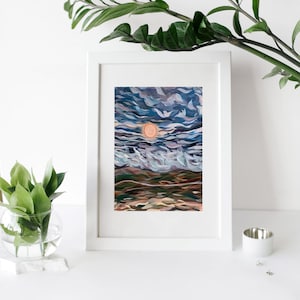 Original Landscape Print | Wall Art | UK Landscape Art Print | Acrylic Painting | Pentland Hills, Scotland
