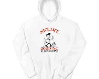 Nice Life Unisex Hoodie, Streetwear Graphic Print Cozy Pullover Hoodie, Trendy Urban Fashion Hoodie, Casual Oversized Hoodie Gift