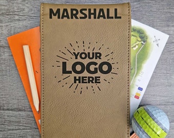 Personalized Golf Scorecard Holder: Custom Laser-Etched Leatherette
