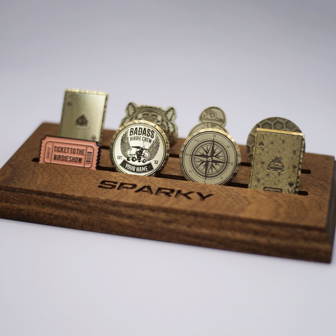 Custom Golf Ball Marker Display Stand small Solid Mahogany Etsy UK