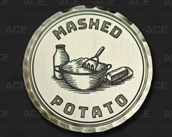Custom Golf Ball Marker - MASHED POTATO with your name on reverse.