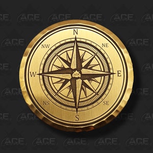 Handmade Brass Golf Ball Marker: Compass & Math Design