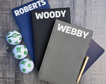 Personalised Golf Scorecard Holder – 11 Colours, Custom Name