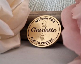 Decision Coin - Baby Duty Decider! Flip to choose who changes the nappy or does the middle of the night feeds. Baby, Toddler, family gift.