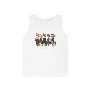 Pride Horse Flag Tank Top, Unisex Heavy Cotton Tank, LGBT Pride Shirt, Summer Outdoors Wear, Rainbow Celebration Apparel