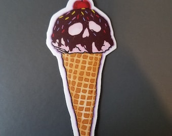 Ice Cream Skull Cone Sticker