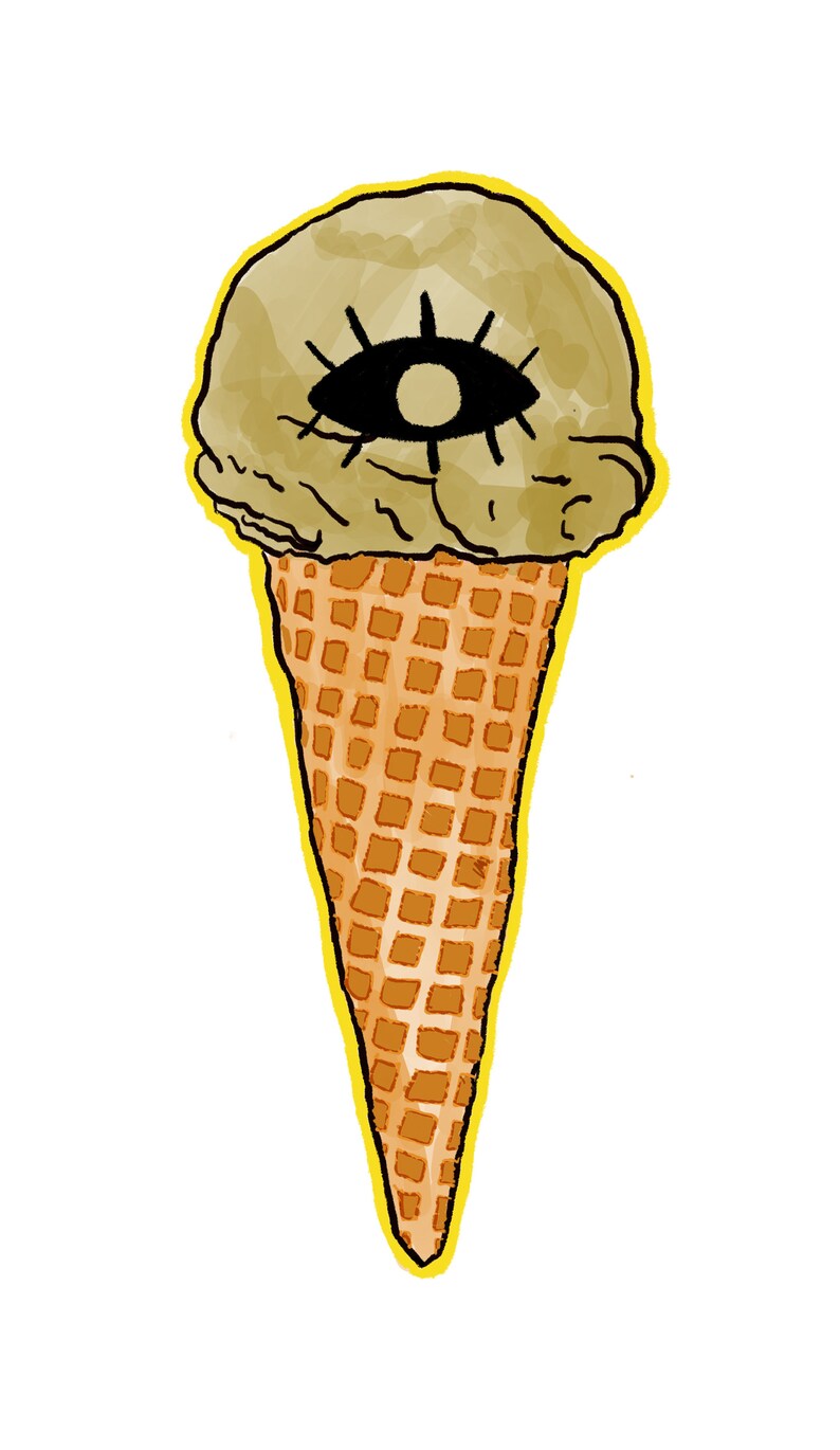 Eye Scream Cone Sticker - Etsy