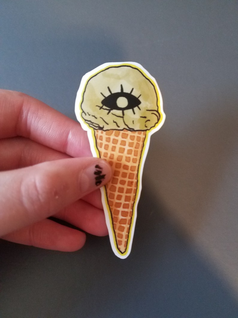 Eye Scream Cone Sticker - Etsy