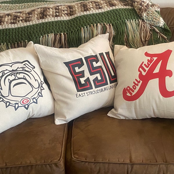 College Pillows Etsy
