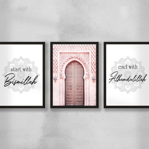 3er Poster Set Start Morocco Door End With Islamic Wandbilder Etsy