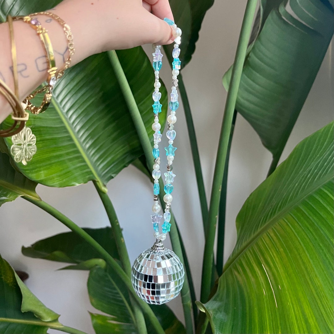 Pearly Blue Portaparty Disco Ball Car Charm Etsy
