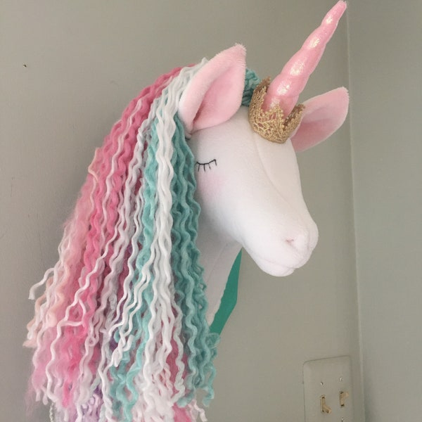 CUSTOM MADE Unicorn Faux Taxidermy Unicorn Pastel rainbow Animal Wall Mount rainbow unicorn