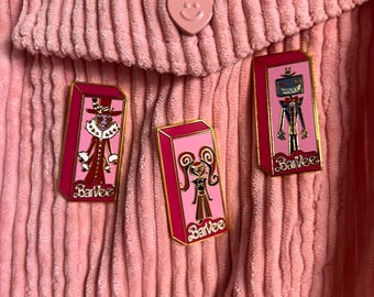 1.75in BarVee Doll Collection, Hazbin Hotel Hard Enamel Pins, Valentino, Velvette, Vox
