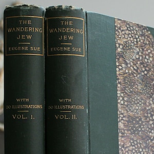 The Wandering Jew ~1890 Illustrated Rare Antique Old 2 Volume Book Set of Jewish & Biblical History