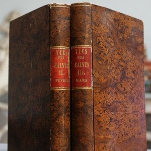 Lives of the Saints (French) 1835 Antique Victorian Old Book, Books 2 Volume Set- Catholicism, Catholic Religion (France, Christianity)