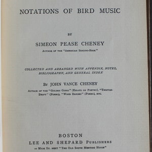Wood Notes Wild (bird Musical Notation) 1892 Rare Antique Victorian Old ...