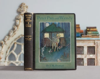Peter Pan & Wendy 1930 Illustrated Rare Antique Old Children's Book Neverland, Mermaids, Pirates, Fairies (J M Barrie Fairy Tales, Faeries)