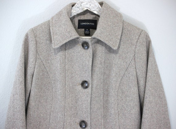 Taupe, Heather Oatmeal Wool Coat w/ Princess Seam… - image 6