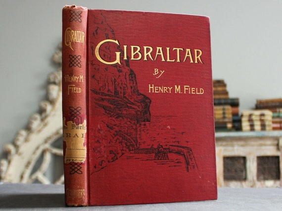 Gibraltar 1888 Illustrated Rare Antique Victorian Old Book 