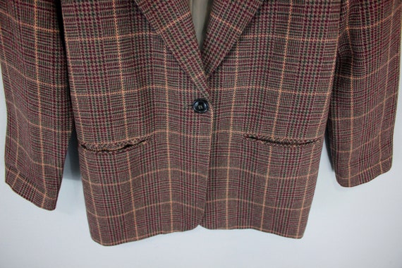 Women's Coffee Wool Blend Window Pane Houndstooth… - image 8