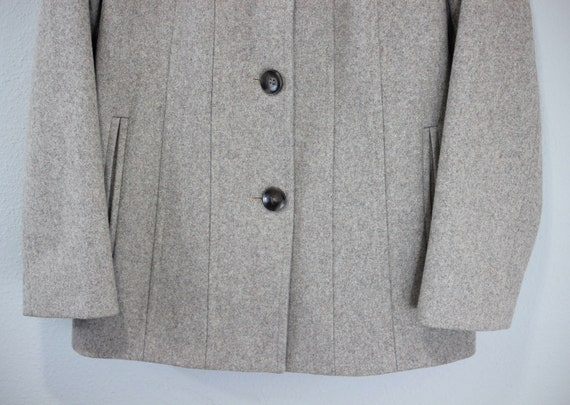Taupe, Heather Oatmeal Wool Coat w/ Princess Seam… - image 7