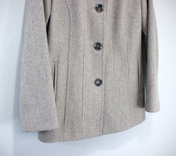 Taupe, Heather Oatmeal Wool Coat w/ Princess Seam… - image 5