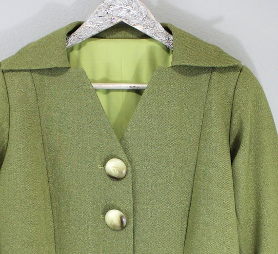 Handmade Pale Lime Green Tailored Jacket with Low… - image 5