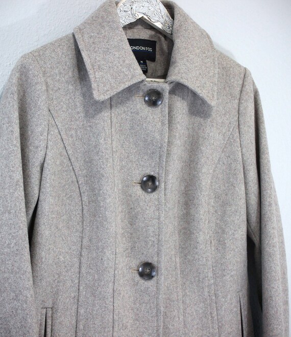 Taupe, Heather Oatmeal Wool Coat w/ Princess Seam… - image 4