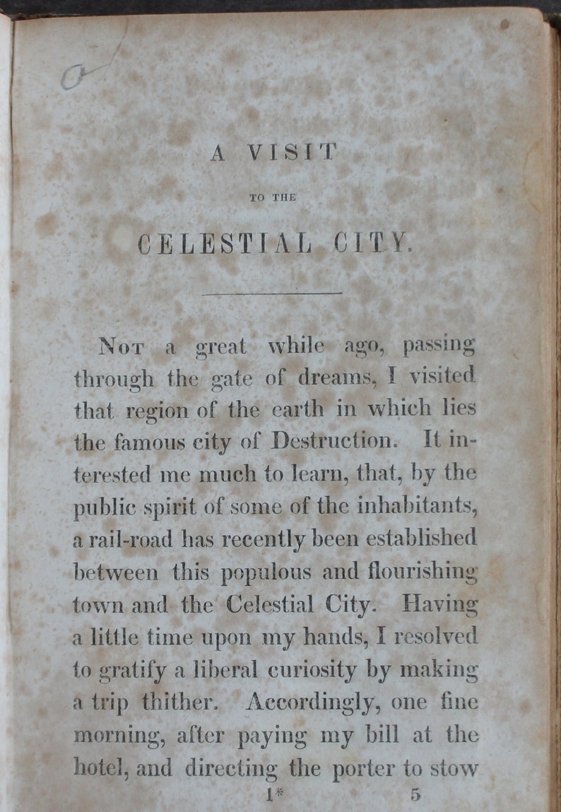 A Visit to the Celestial City 1845 Rare Antique EARLY Victorian Old ...