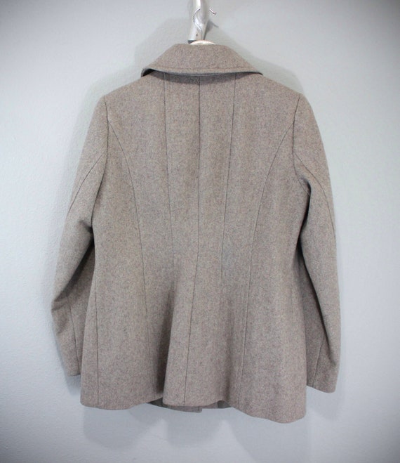 Taupe, Heather Oatmeal Wool Coat w/ Princess Seam… - image 2