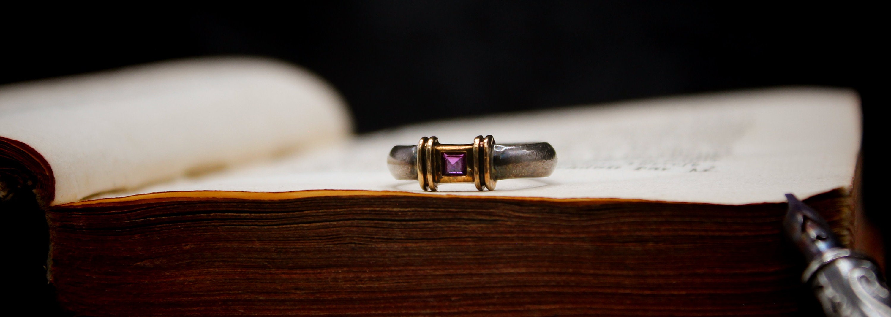 925 Sterling Silver 14K Gold Pink Ruby 