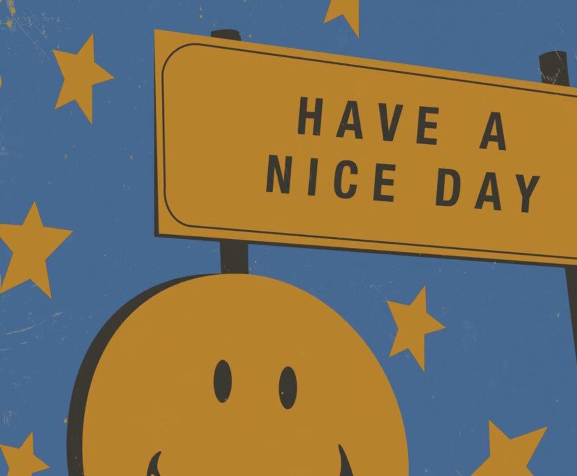 Have A Nice Day quote Wall Print, Digital Download Print, Retro Wall