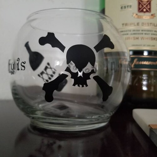 Why is All the Rum Gone? Glass bowl vase candle holder