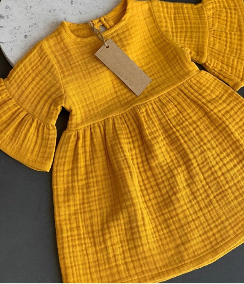 Ruffle muslin dress for girls First birthday dress Etsy