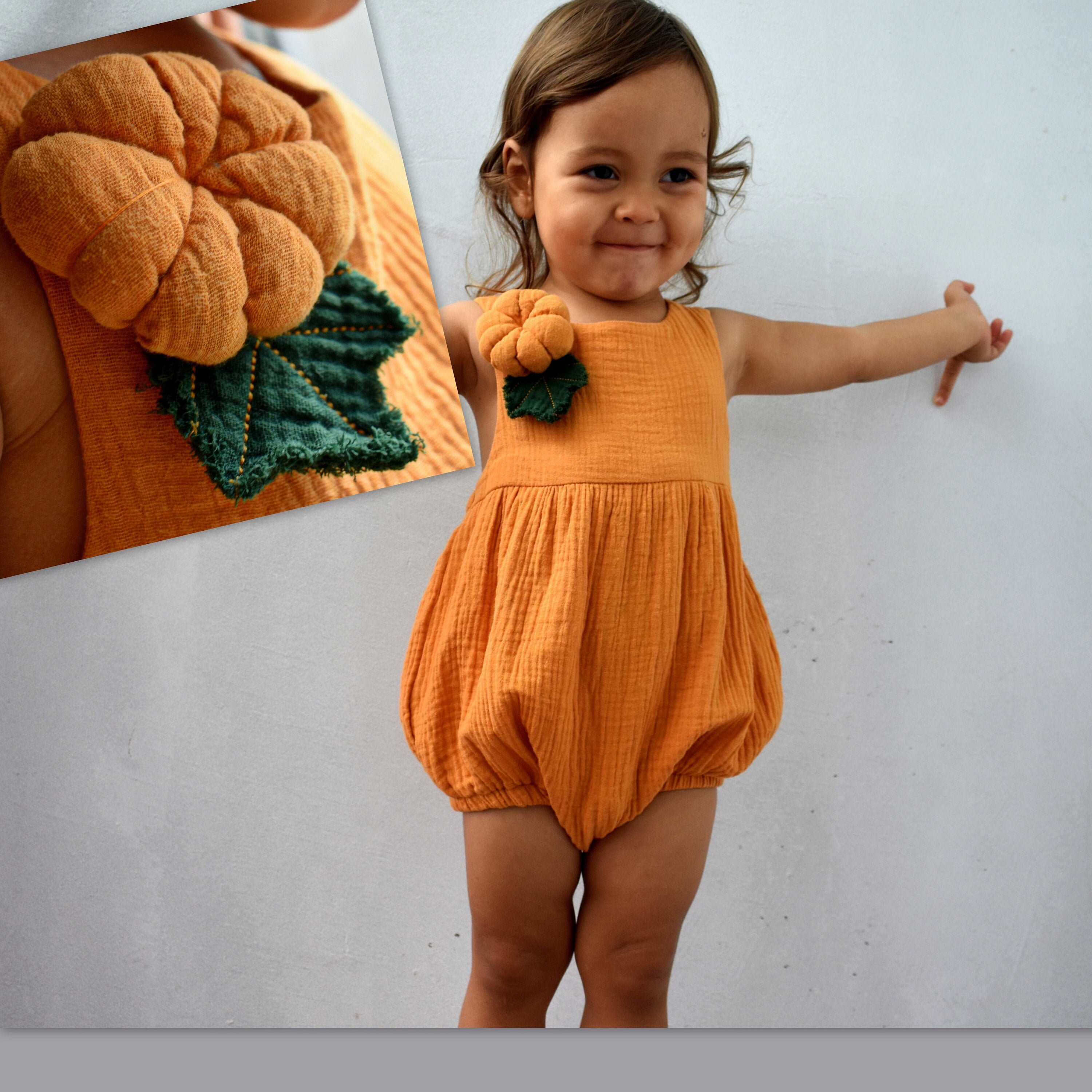 Baby halloween costume pumpkin romper Thanksgiving outfit Etsy