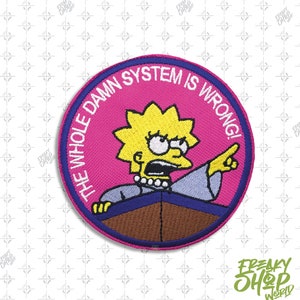 Simpsons the whole damn system is wrong Bart Embroidered Iron on Sew On Patch 