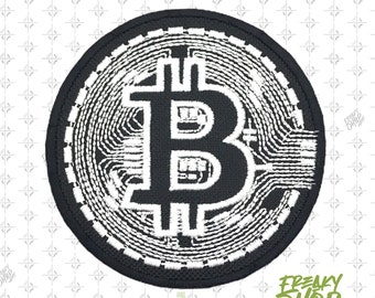 BITCOIN patch, Iron On Embroided patch,CRYPTO PATCH,  Various sizes from 3,3 in to 11,8 in, iron on or sew on, valentine gift
