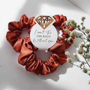 Rust Bridesmaid Scrunchie | Bach Party | Bridal Favors | Silky Satin | handmade | Limited Color