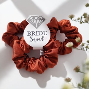 Rust Bridesmaid Scrunchie | Bach Party | Bridal Favors | Silky Satin | handmade | Limited Color